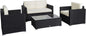 White Wicker 4-Piece Patio Sectional Sofa Set